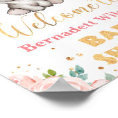 Waterverf Hippo Princess Baby shower Welkom Poster (Hoek)