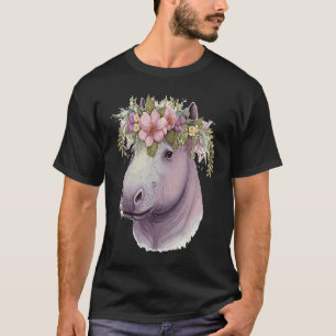 Waterverf Hippotamus Kroongras Pastel A T-shirt