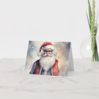 Waterverf Hipster/Millenial Santa