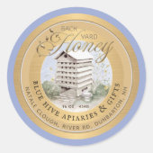 Waterverf Hive Metallic Gold Backyard Honey Label (Voorkant)