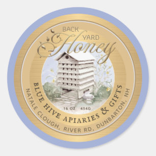 Waterverf Hive Metallic Gold Backyard Honey Label