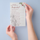 Waterverf Hoe goed ken je de bride game card Flyer (Hand)