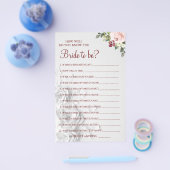 Waterverf Hoe goed ken je de bride game card Flyer (Enkel)