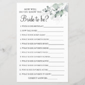 Waterverf Hoe goed ken je de bride game card Flyer (Voorkant)