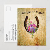 Waterverf hoefijzer gepersonaliseerde wijziging va feestdagenkaart (Voorkant / Achterkant)