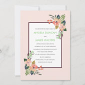 Waterverf Hoek Bloemen Trouwuitnodiging Kaart (Voorkant)