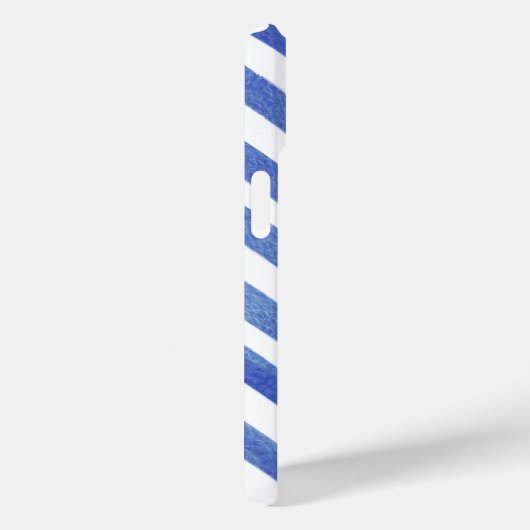 Waterverf hoekige blauw-witte strepen Case-Mate iPhone case (Achterkant / Rechts)