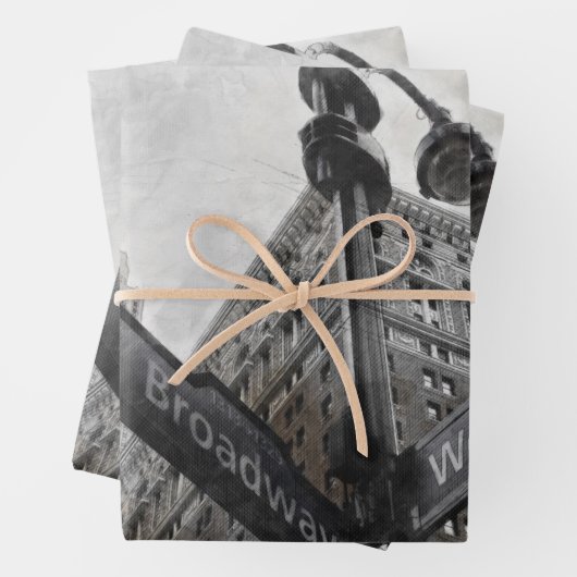 Waterverf Hoekteken Broadway Inpakpapier Vel (In situ)