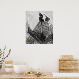 Waterverf Hoekteken Broadway Poster