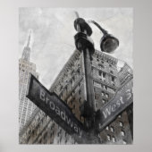 Waterverf Hoekteken Broadway Poster (Voorkant)