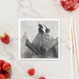 Waterverf Hoekteken Broadway Servet