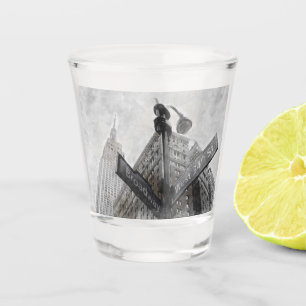 Waterverf Hoekteken Broadway Shot Glas