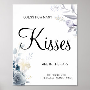 Waterverf Hoeveel kissers Vrijgezellenfeest game s Poster