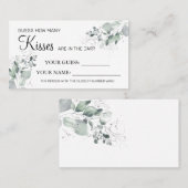 Waterverf Hoeveel kisses Vrijgezellenfeest kaart s Plaatskaartje (Voorkant / Achterkant)