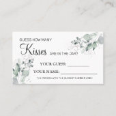 Waterverf Hoeveel kisses Vrijgezellenfeest kaart s Plaatskaartje (Voorkant)