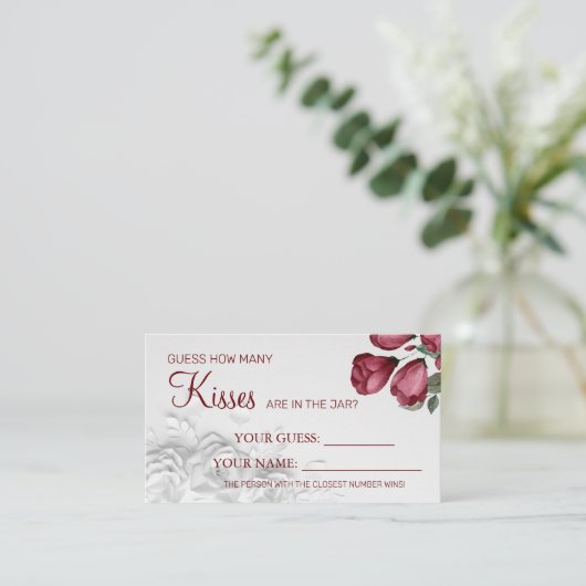 Waterverf Hoeveel kussen Vrijgezellenfeest kaartsp Plaatskaartje (Staand voorkant)