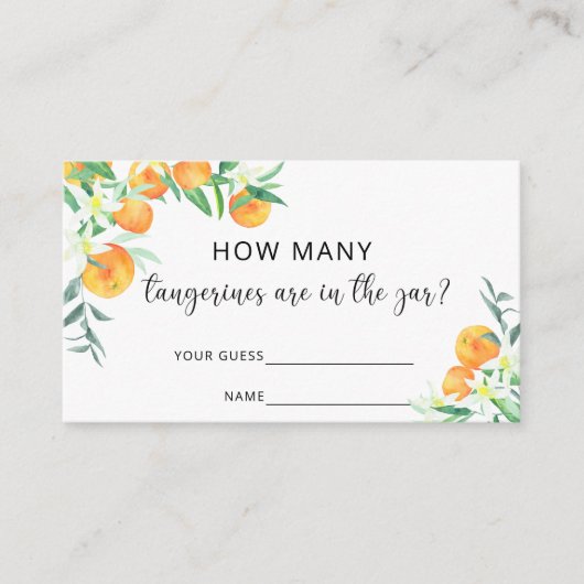 Waterverf hoeveel tangerines in de pot zijn informatiekaartje (Voorkant)