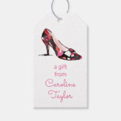 Waterverf Hoge hak Designer schoen Cadeaulabel (Voorkant)