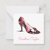 Waterverf Hoge hak Designer Schoen Gift Enclosure Notitiekaartje (Voorkant)