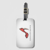 Waterverf hoge hiel Stiletto Bagagelabel (Voorkant (verticaal))