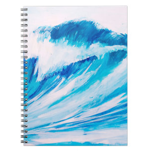 waterverf hoge oceaangolven van blumarine kleur notitieboek