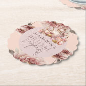 Waterverf Hoge Theebruidsshower Aangepast Kartonnen Onderzetters (Gekanteld)