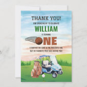 Waterverf Hole in One Golf 1e verjaardag Bedankkaart (Voorkant)