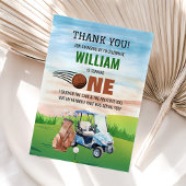 Waterverf Hole in One Golf 1e verjaardag Bedankkaart