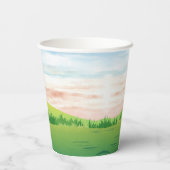 Waterverf Hole in One Golf 1e verjaardag Papieren Bekers (Achterkant)