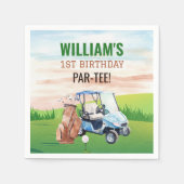 Waterverf Hole in One Golf 1e verjaardag Servet (Voorkant)