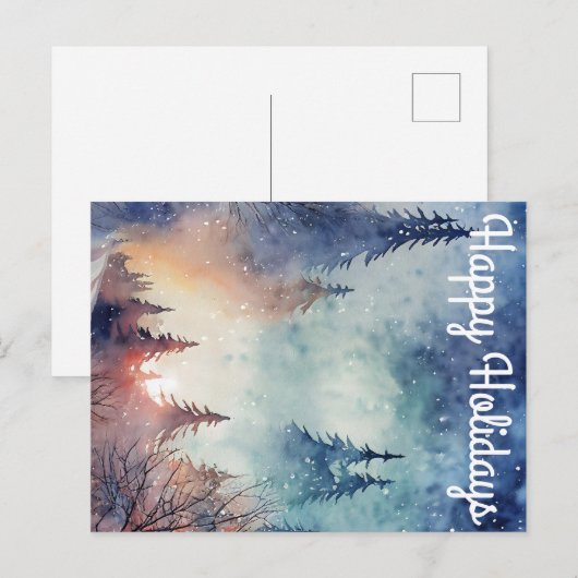 Waterverf Holiday Briefkaart (Voorkant / Achterkant)