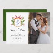 Waterverf Holiday bruiloft monogrammen Feestdagenkaart (Voorkant / Achterkant)