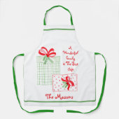 Waterverf Holiday Family is het beste cadeau om te Schort (Voorkant)