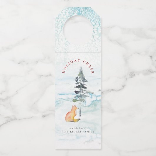 Waterverf Holiday Fox Flessenhanger (Voorkant)