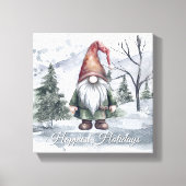 Waterverf Holiday Gnome Canvas Afdruk (Voorkant)