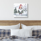 Waterverf Holiday Gnome Canvas Afdruk (Insitu (Slaapkamer))