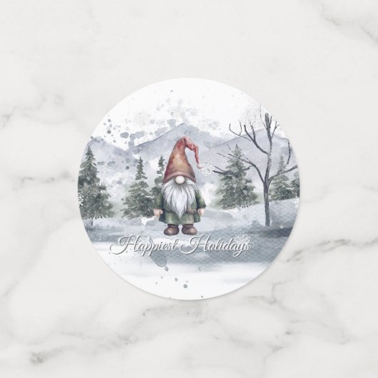 Waterverf Holiday Gnome Confetti (Kleine voorkant)