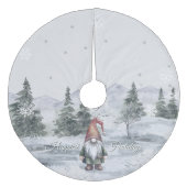 Waterverf Holiday Gnome Fleece Kerstboom Rok (Voorkant)
