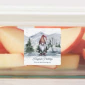 Waterverf Holiday Gnome Gepersonaliseerd Bakken Labels (Aangebracht)