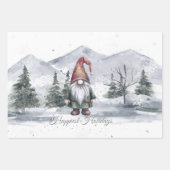 Waterverf Holiday Gnome Inpakpapier Vel (Voorkant)