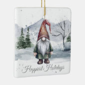 Waterverf Holiday Gnome Keramisch Ornament (Rechts)