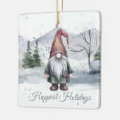Waterverf Holiday Gnome Keramisch Ornament (Links)
