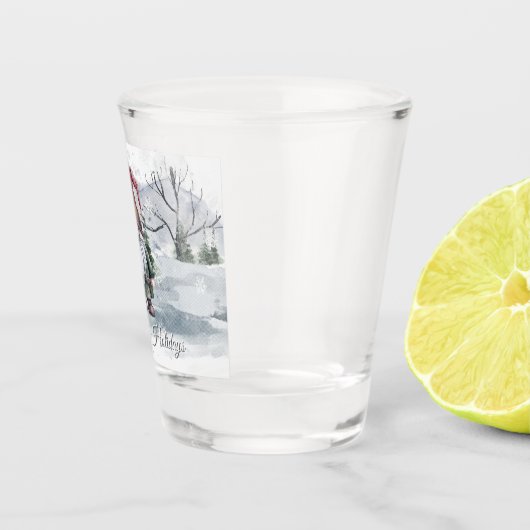 Waterverf Holiday Gnome Shot Glas (Rechts)