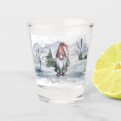 Waterverf Holiday Gnome Shot Glas (Voorkant)