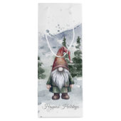 Waterverf Holiday Gnome Wijn Cadeautas (Achterkant)