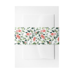 Waterverf Holiday Pattern Uitnodiging Belly Band Uitnodigingen Wikkel