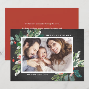 Waterverf Hollies Chalkboard Botanische Foto