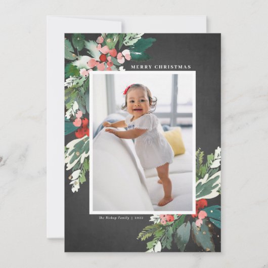 Waterverf Hollies Chalkboard Kerst (Voorkant)