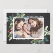 Waterverf Hollies Chalkboard kerstfoto (Voorkant)