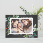 Waterverf Hollies Chalkboard kerstfoto (Staand voorkant)